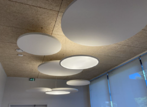 luminaire et capteurs de bruit circulaires